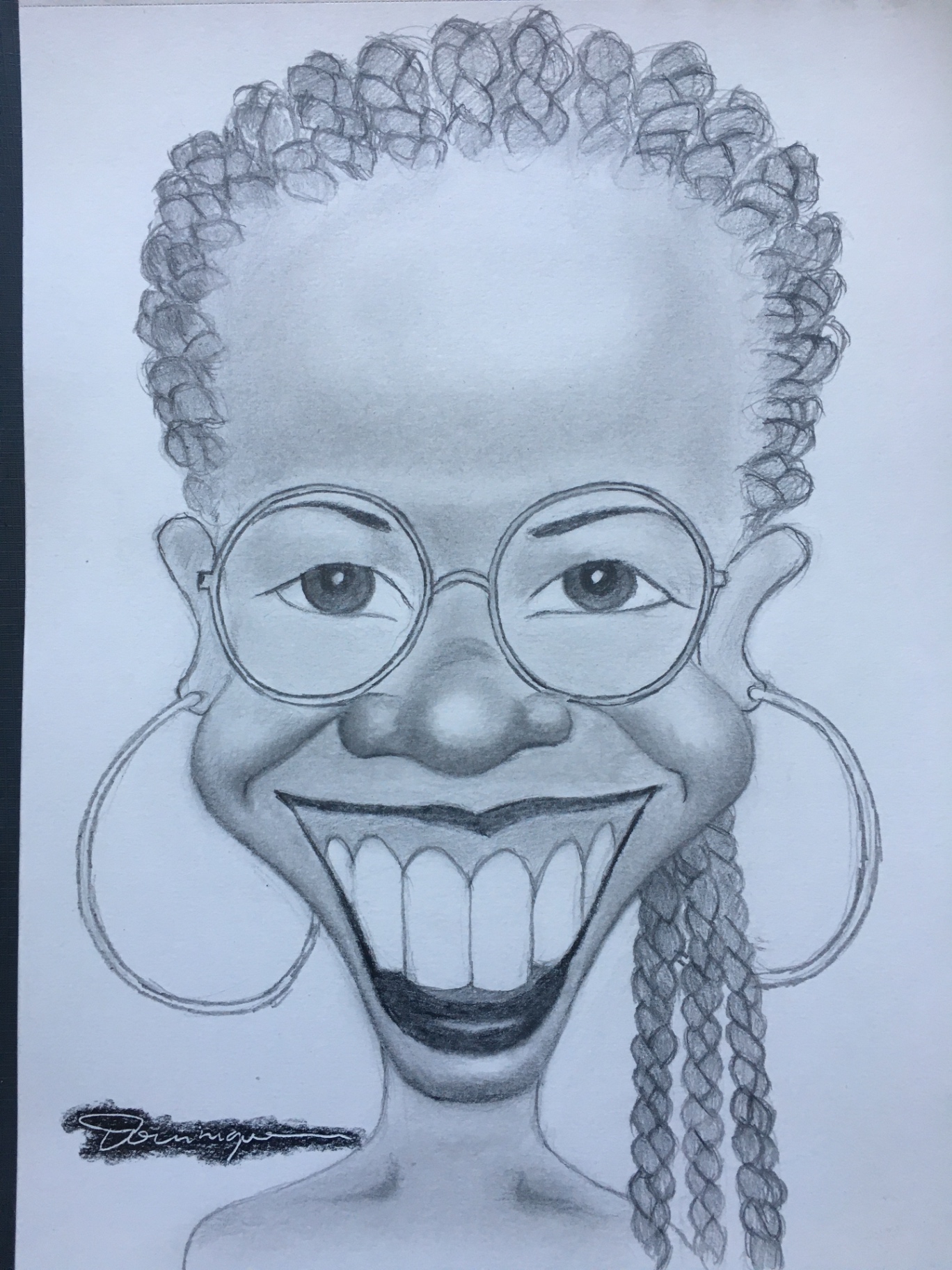 Sourire — Graphite sur papier — caricature