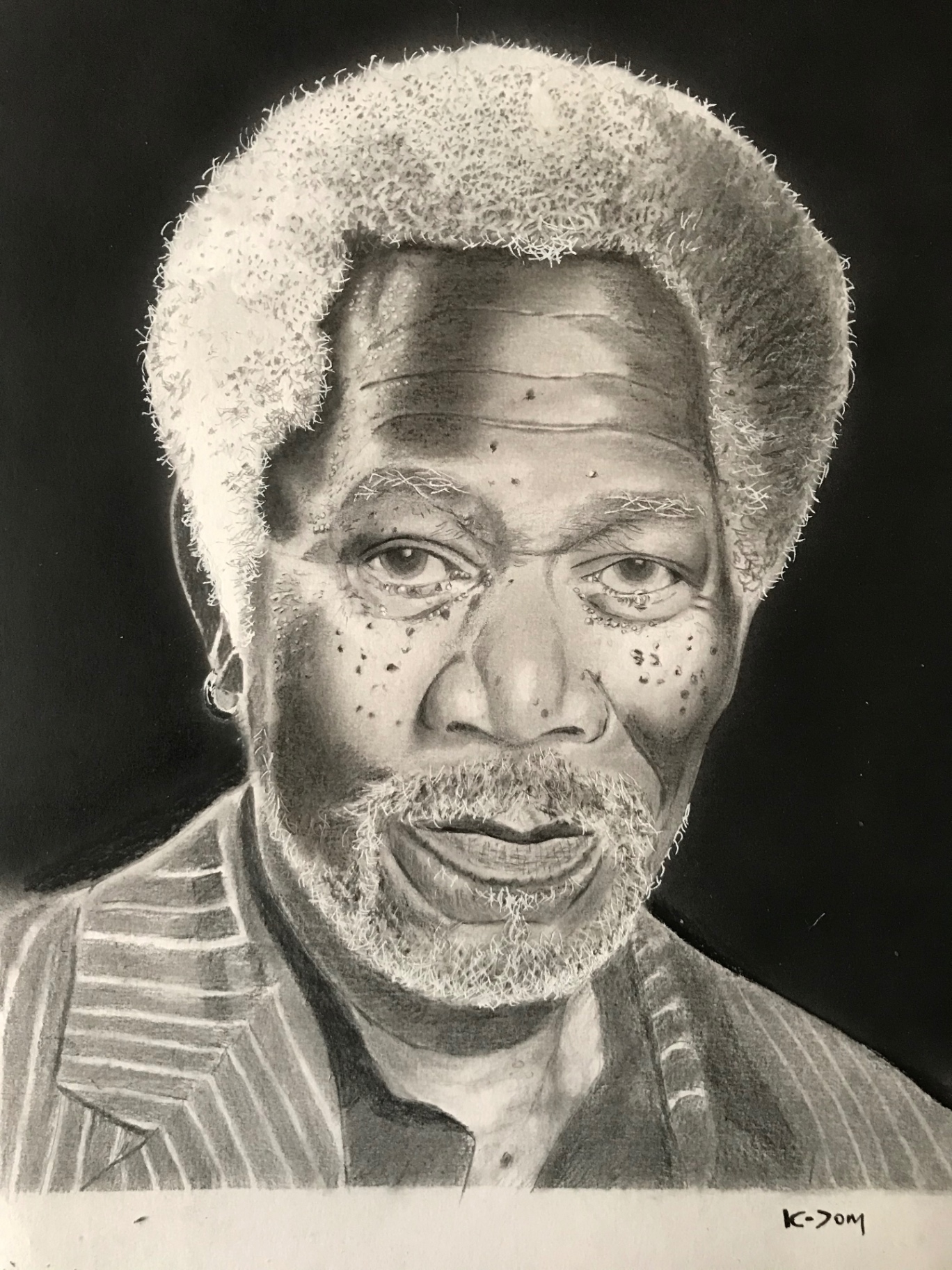 Morgan Freeman — Graphite sur papier