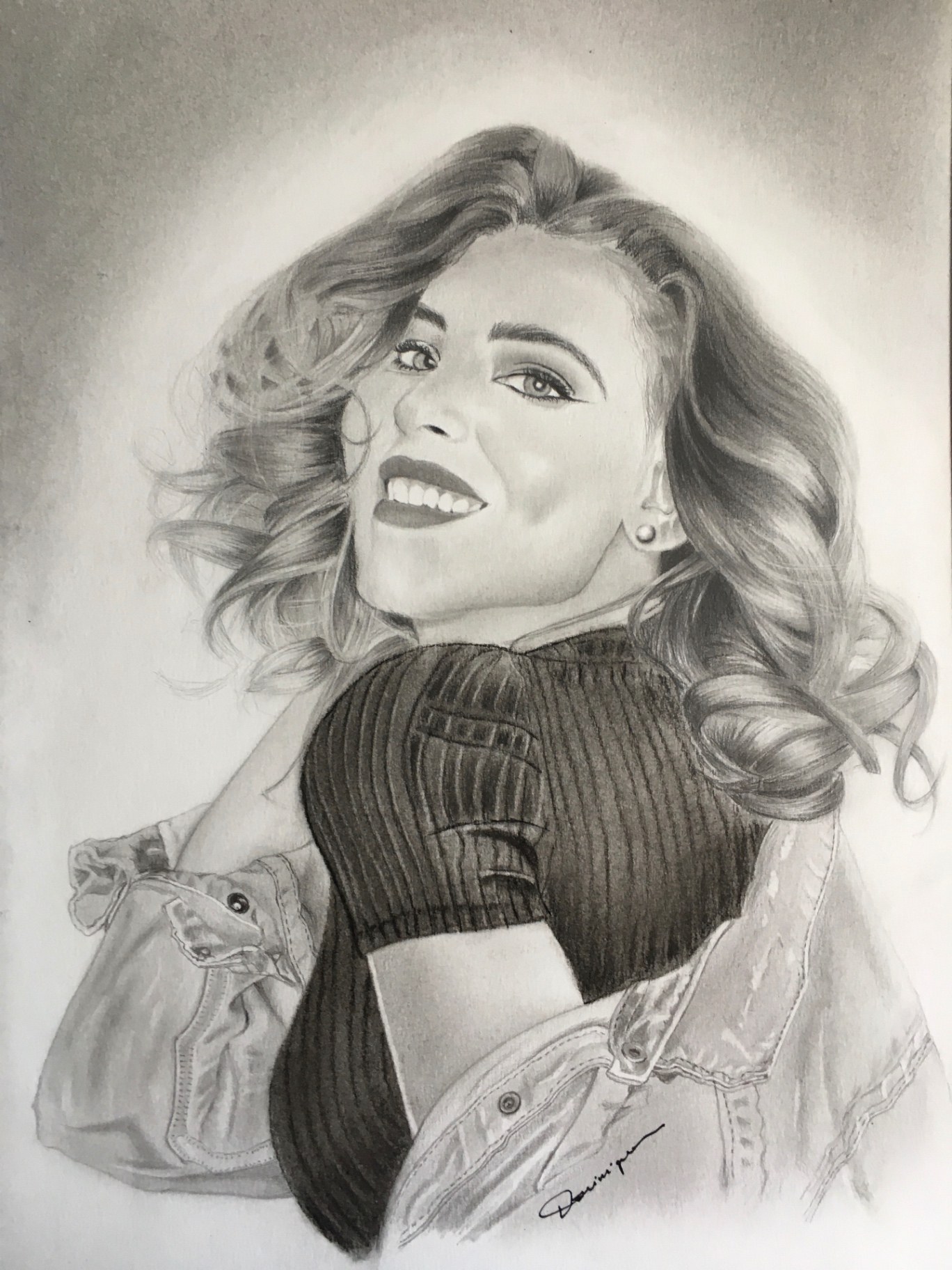 Hayat - De belle boucles — Graphite sur papier